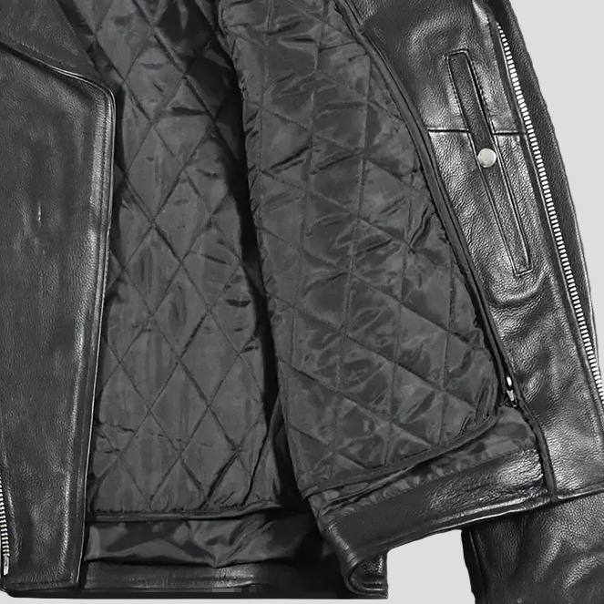 Men's Tall Classic Side Lace Leather Motorcycle Jacket - Boutique of Leathers/Open Road
