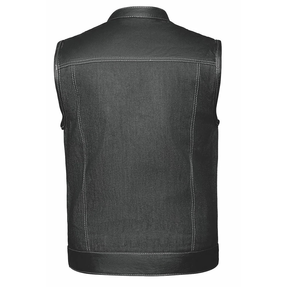 Open Road Men's Denim & Leather Club Vest - Boutique of Leathers/Open Road