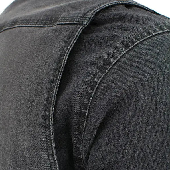 Milwaukee Leather Men's Faded Denim Armored Shirt Jacket Men's Armoured Shirts Boutique of Leathers/Open Road