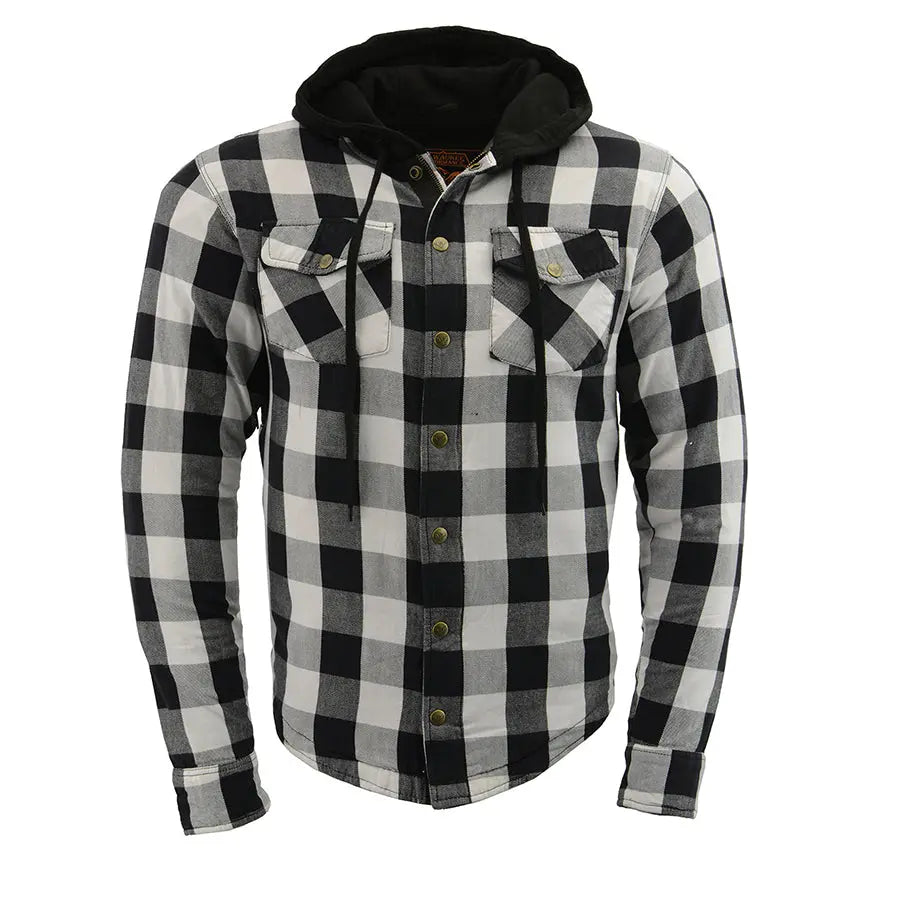 Milwaukee Leather Men's Plaid Flannel Armored Shirt Jacket Men's Armoured Shirts Boutique of Leathers/Open Road