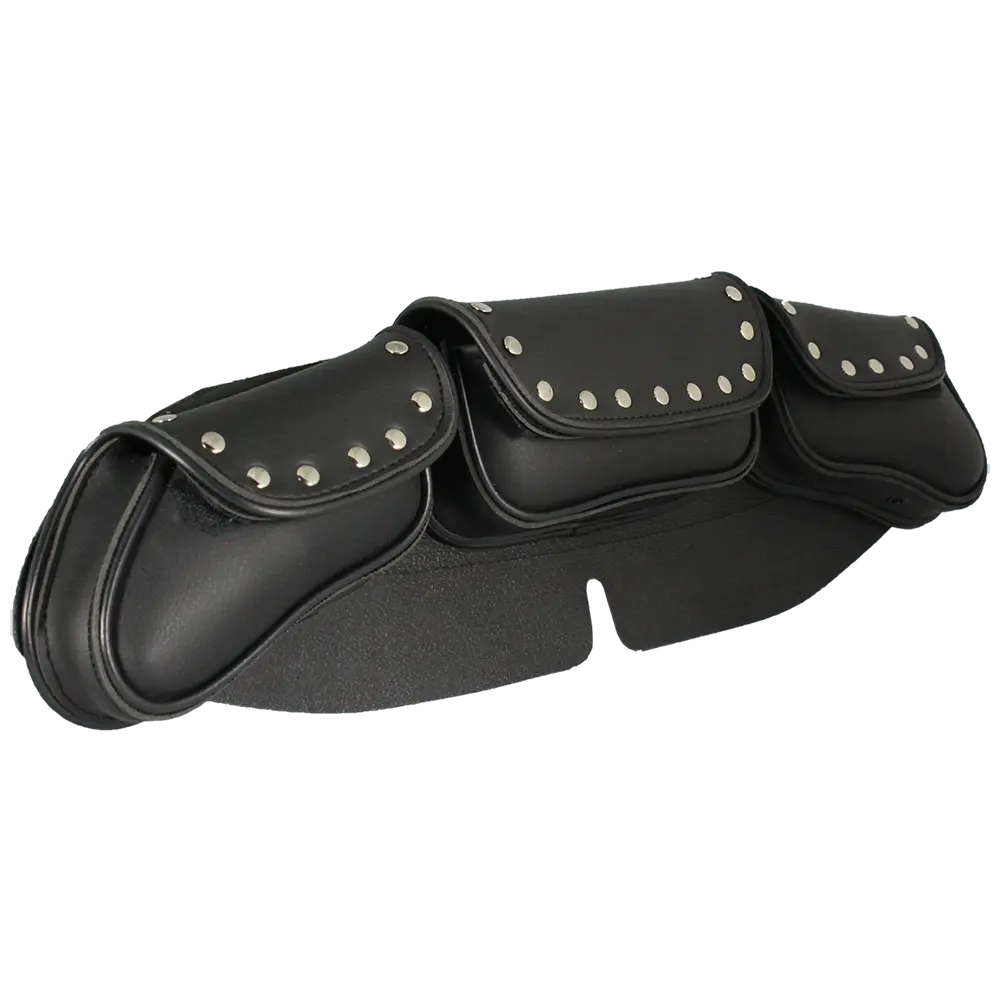 Open Road Chrome Stud Curved PVC Windshield Bag - Boutique of Leathers/Open Road