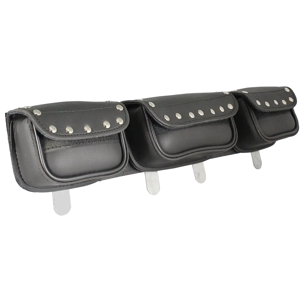 Open Road Chrome Studded Straight PVC Windshield Bag - Boutique of Leathers/Open Road