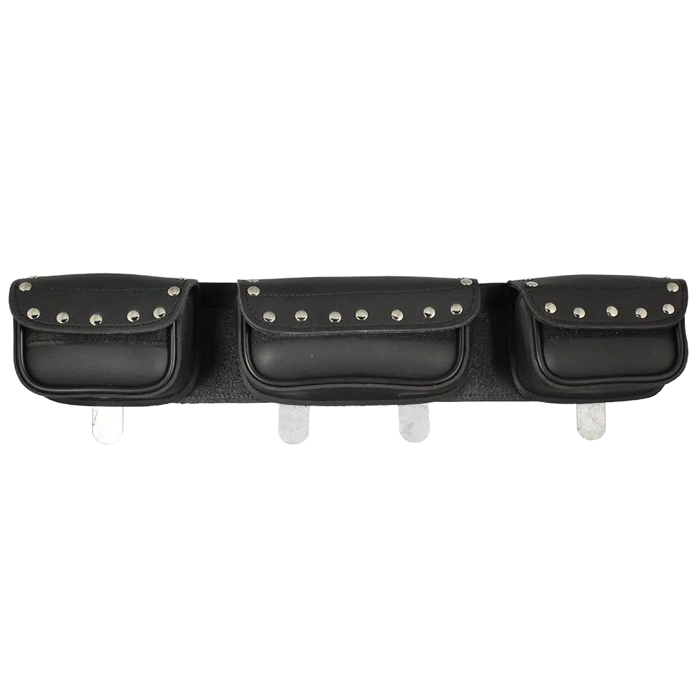 Open Road Chrome Studded Straight PVC Windshield Bag - Boutique of Leathers/Open Road