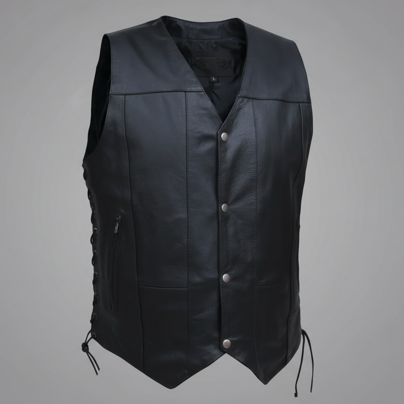 Open Road Men's 10 Pocket Leather Gunslinger Vest Men's Vests Boutique of Leathers/Open Road