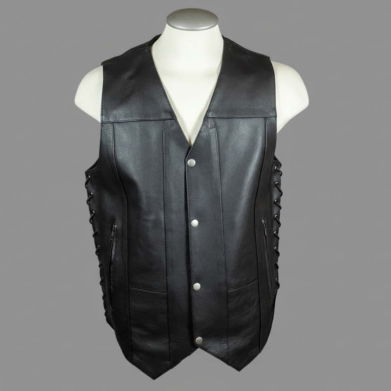 Open Road Men's 10 Pocket Leather Gunslinger Vest Men's Vests Boutique of Leathers/Open Road