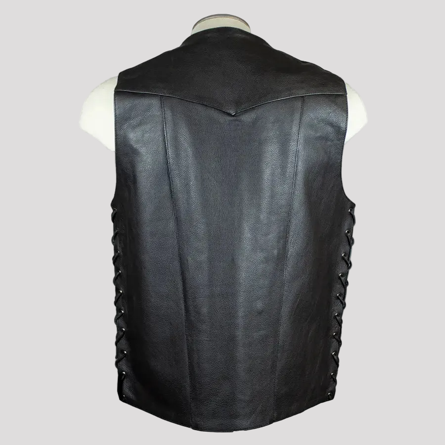 Open Road Men's 10 Pocket Leather Gunslinger Vest Men's Vests Boutique of Leathers/Open Road
