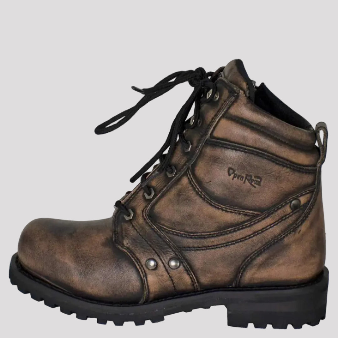 Open Road Men's 7" Lace-Up Motorcycle Boots - Boutique of Leathers/Open Road