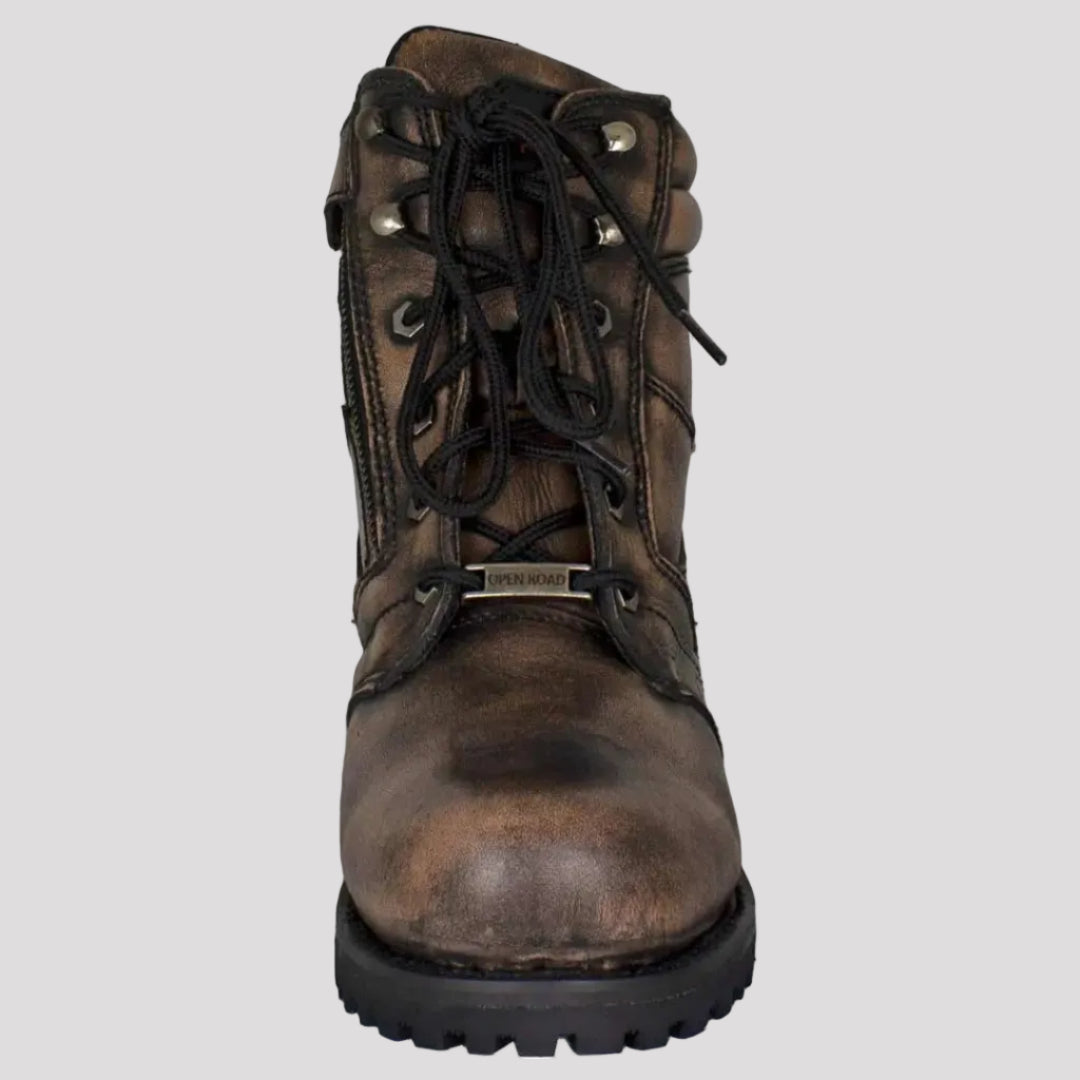 Open Road Men's 7" Lace-Up Motorcycle Boots - Boutique of Leathers/Open Road