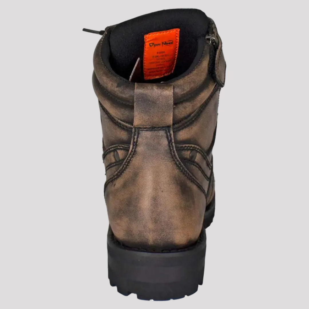 Open Road Men's 7" Lace-Up Motorcycle Boots - Boutique of Leathers/Open Road