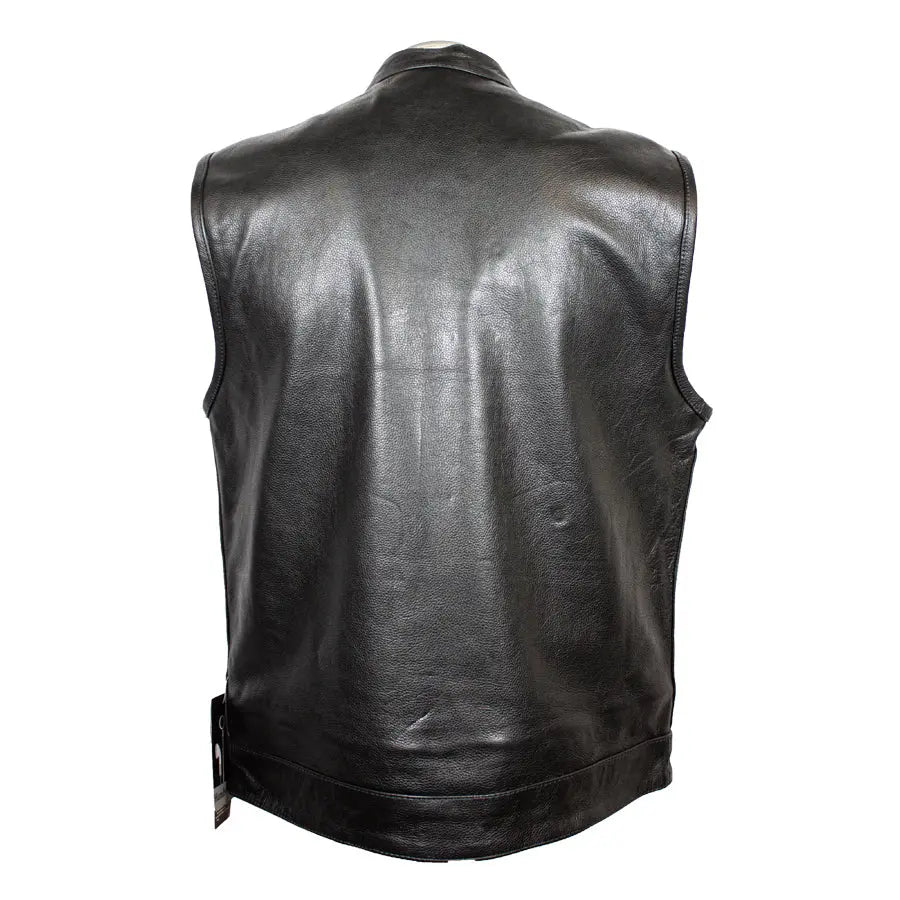 Open Road Men's Flannel Lined Leather Club Vest - Boutique of Leathers/Open Road