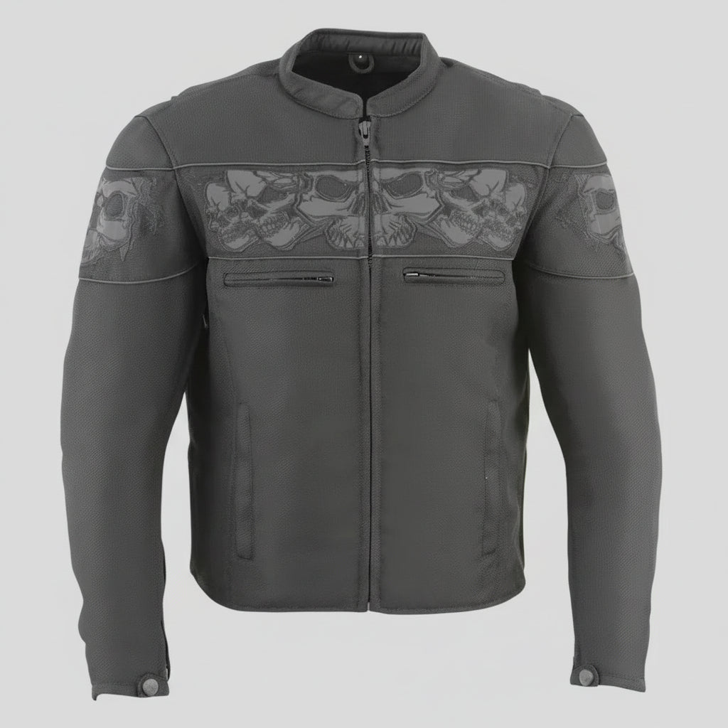 Open Road Men's Reflective Skull Cordura Motorcycle Jacket Men's Motorcycle Jackets Boutique of Leathers/Open Road
