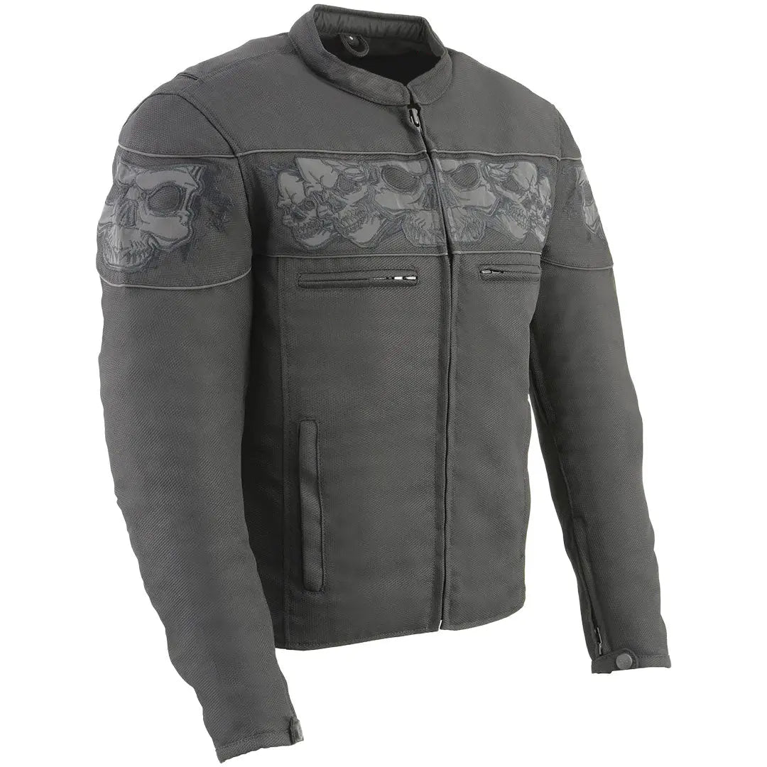 Open Road Men's Reflective Skull Cordura Motorcycle Jacket Men's Motorcycle Jackets Boutique of Leathers/Open Road