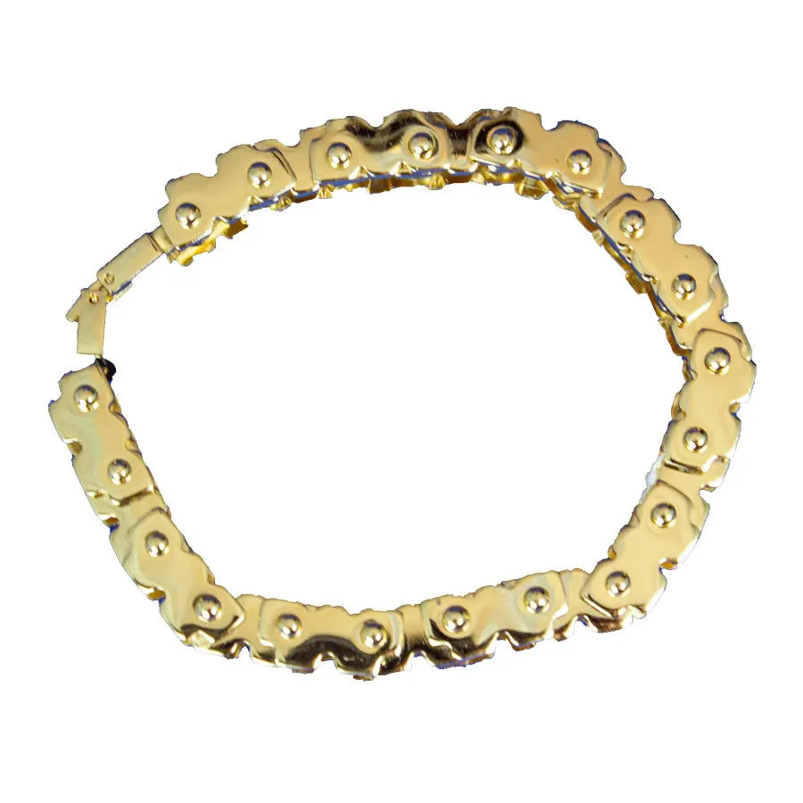 Open Road Men's Stainless Steel Gold Bike Chain Bracelet Men's Jewelry Boutique of Leathers/Open Road