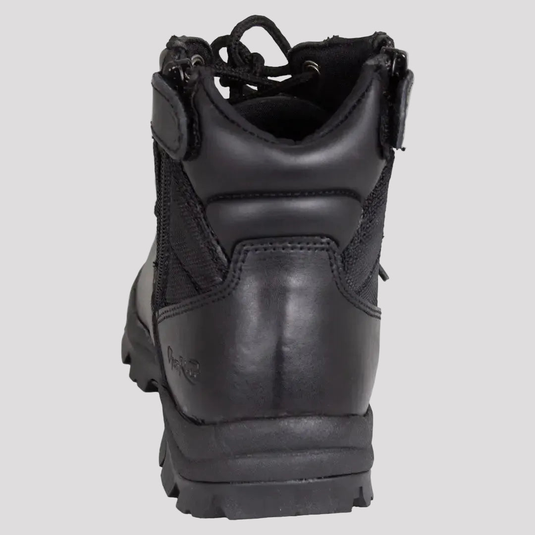 Open Road Women's Black Leather Tactical Lace-Up Boots with Side Zippers Entry Women's Motorcycle Boots Boutique of Leathers/Open Road