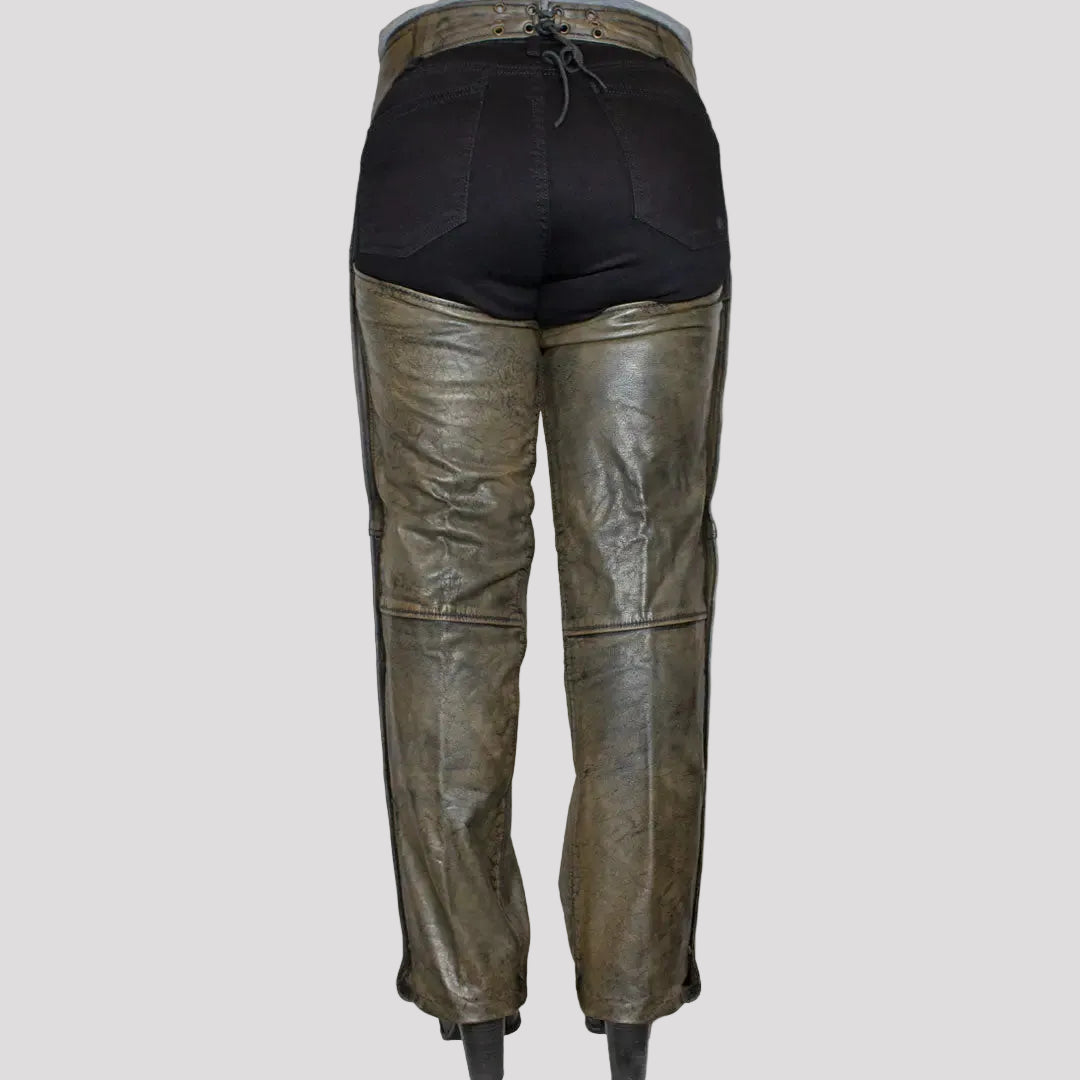 Open Road Women's Distressed Brown Leather Chaps Women's Motorcycle Pants & Chaps Boutique of Leathers/Open Road