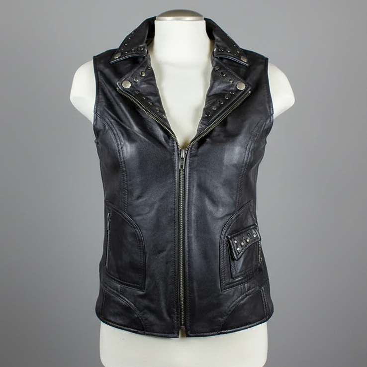 Open Road Women's Studded Leather Vest Women's Vests Boutique of Leathers/Open Road