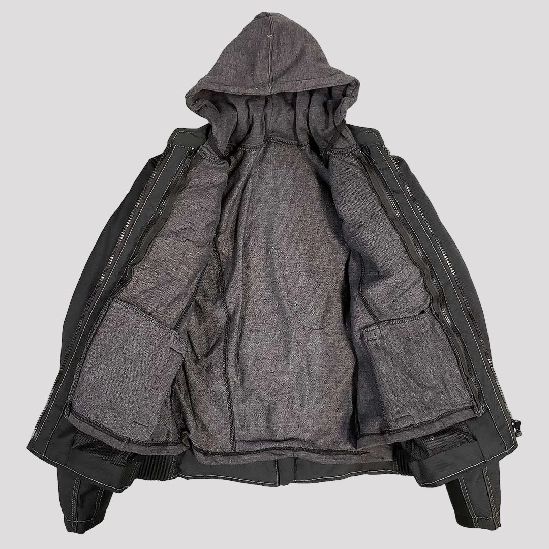 Open Road Women's Zip-Out Hoodie Reflective Textile Motorcycle Jacket - Boutique of Leathers/Open Road