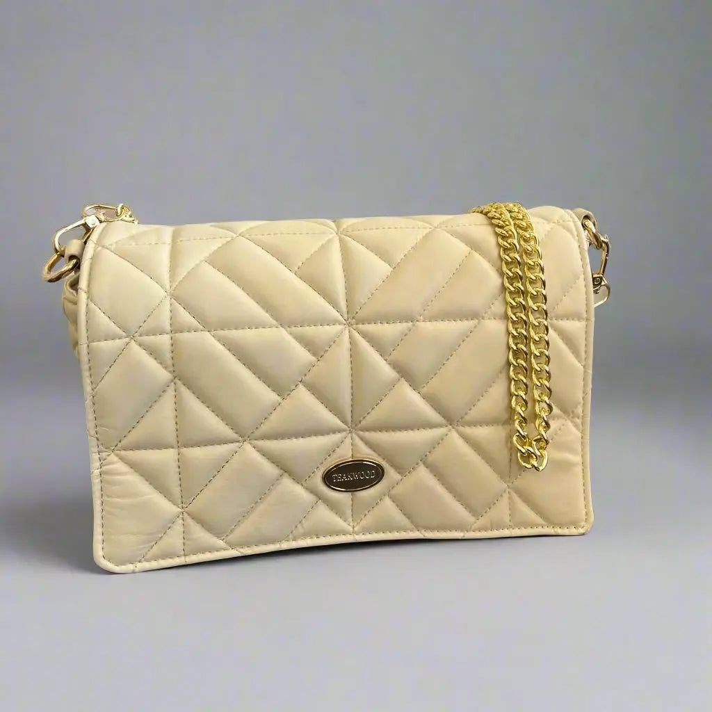 Quilted Soft Leather Crossbody Bag with Chain Strap - Boutique of Leathers/Open Road