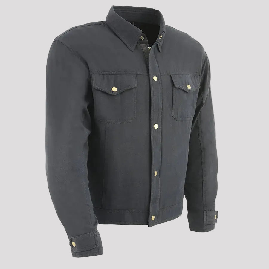 Milwaukee Leather Men's Black Armored Biker Shirt w/ Reinforced Fibers Men's Armoured Shirts Boutique of Leathers/Open Road
