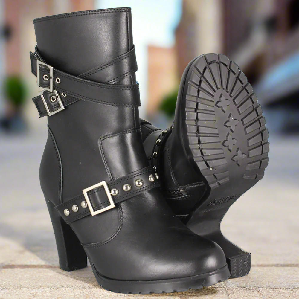 Black motorcycle boots discount