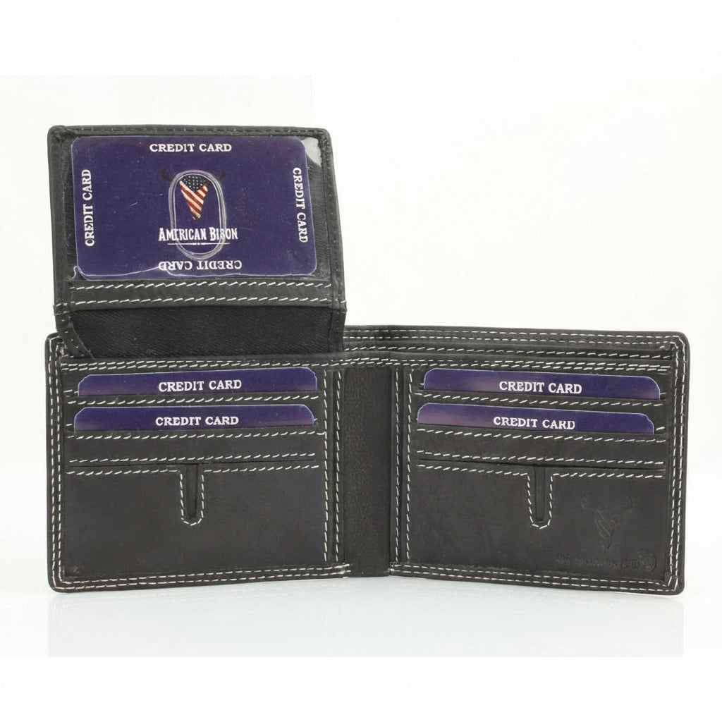 Men's Oil Pull Up Top Flap Bifold Wallet - Boutique of Leathers/Open Road