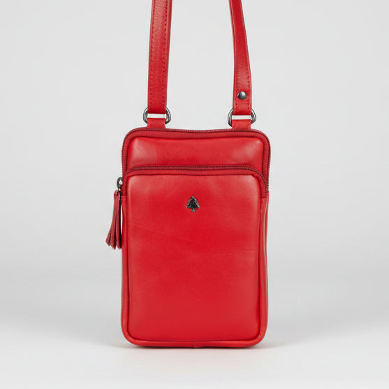 Greenwood Leather Compact Mini Crossbody. Slim Full-Grain Leather Phone Bag & Travel Organizer - Boutique of Leathers/Open Road
