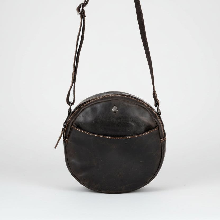 Greenwood Leather Round Crossbody Bag - Boutique of Leathers/Open Road