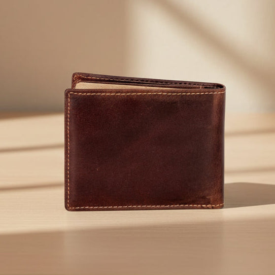 Greenwood Men's Leather Bifold Wallet. Premium RFID Protection Wallet with Flip Compartment