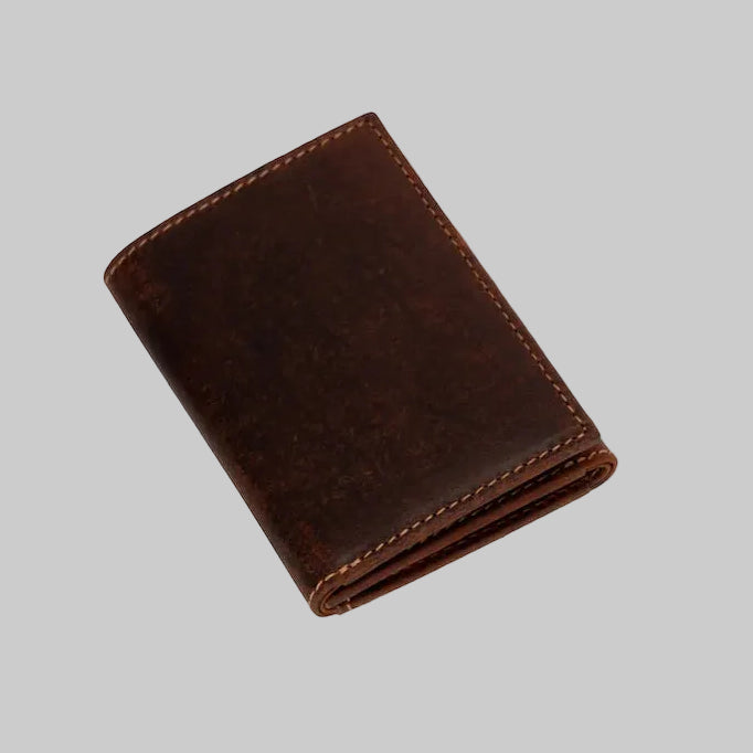 Greenwood Leather Men’s Tri-Fold RFID Wallet