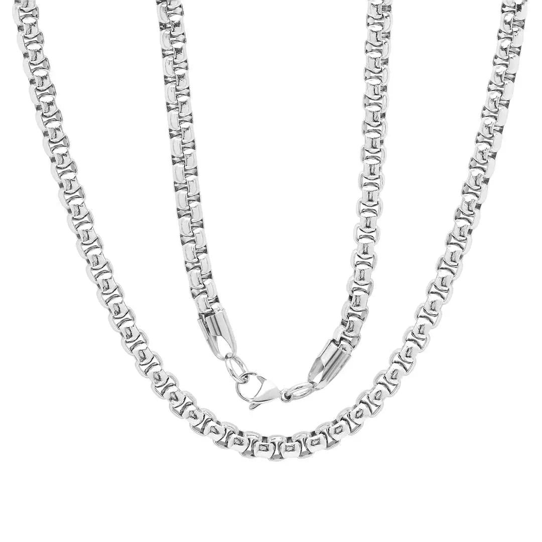 Steeltime Box Chain Necklace - Boutique of Leathers/Open Road