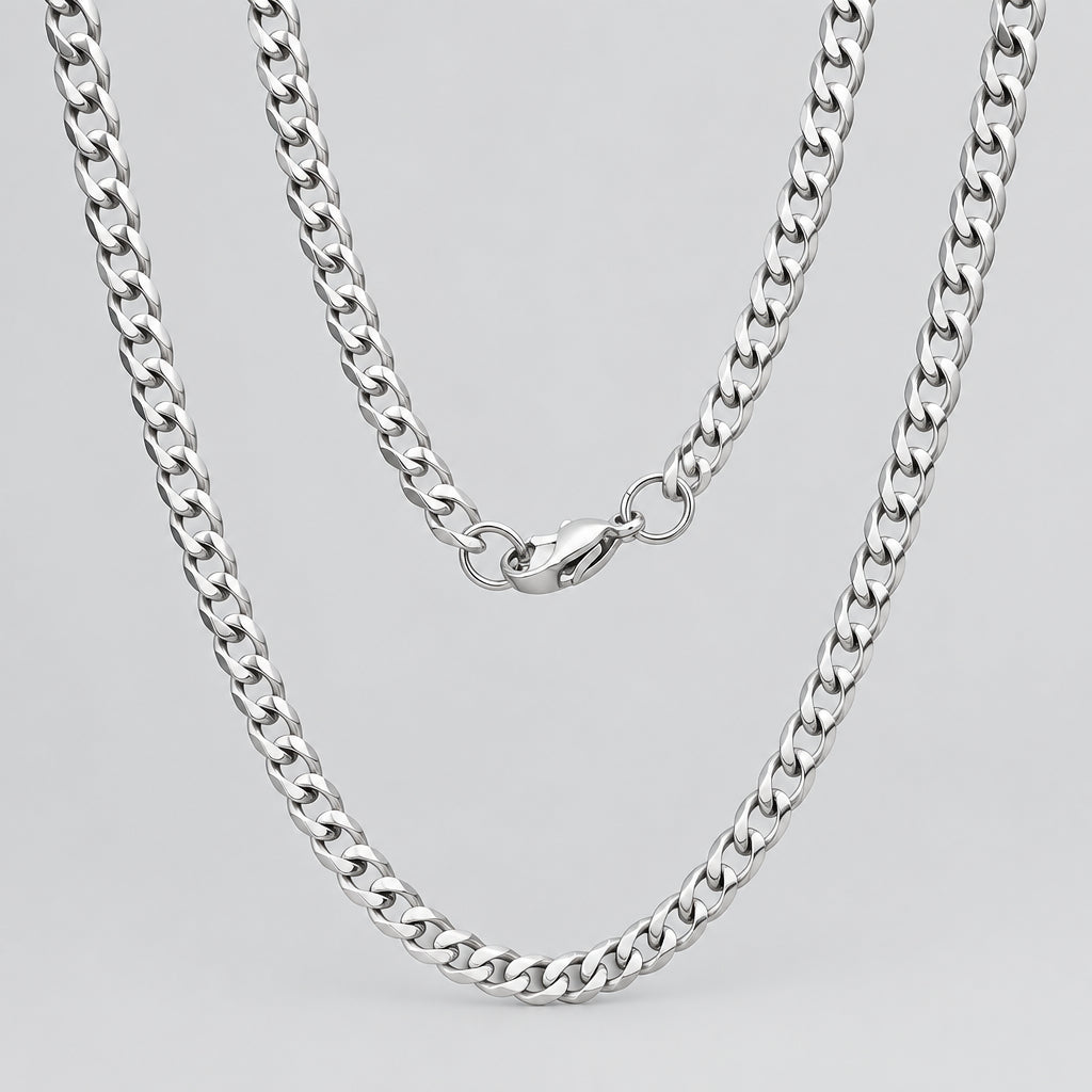 Steeltime Slim Cuban Chain Necklace - Boutique of Leathers/Open Road