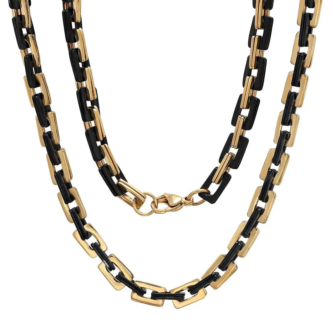Steeltime Stainless Steel Square Rolo Chain Necklace - Boutique of Leathers/Open Road