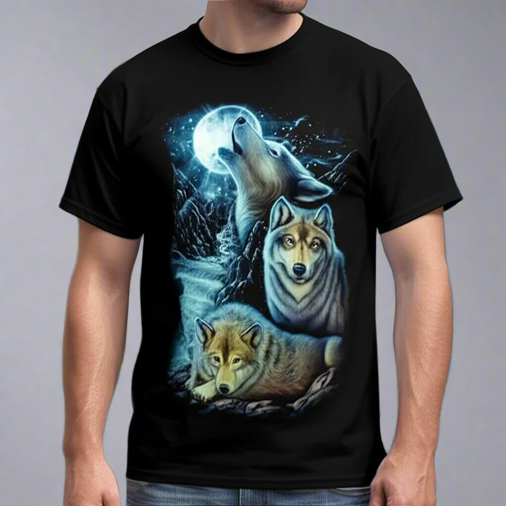 BOL/Open Road Men's Glow In The Dark Howling Wolf T-Shirt