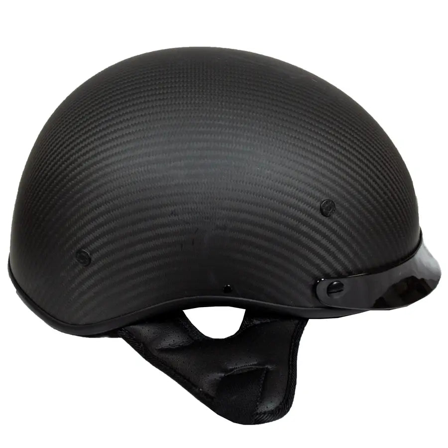 VOSS 707 Cruise Carbon Fibre Peak Half Helmet Matte Black Motorcycle Helmets Boutique of Leathers/Open Road