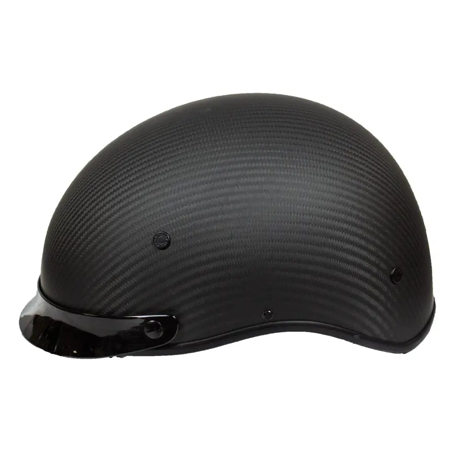 VOSS 707 Cruise Carbon Fibre Peak Half Helmet Matte Black Motorcycle Helmets Boutique of Leathers/Open Road