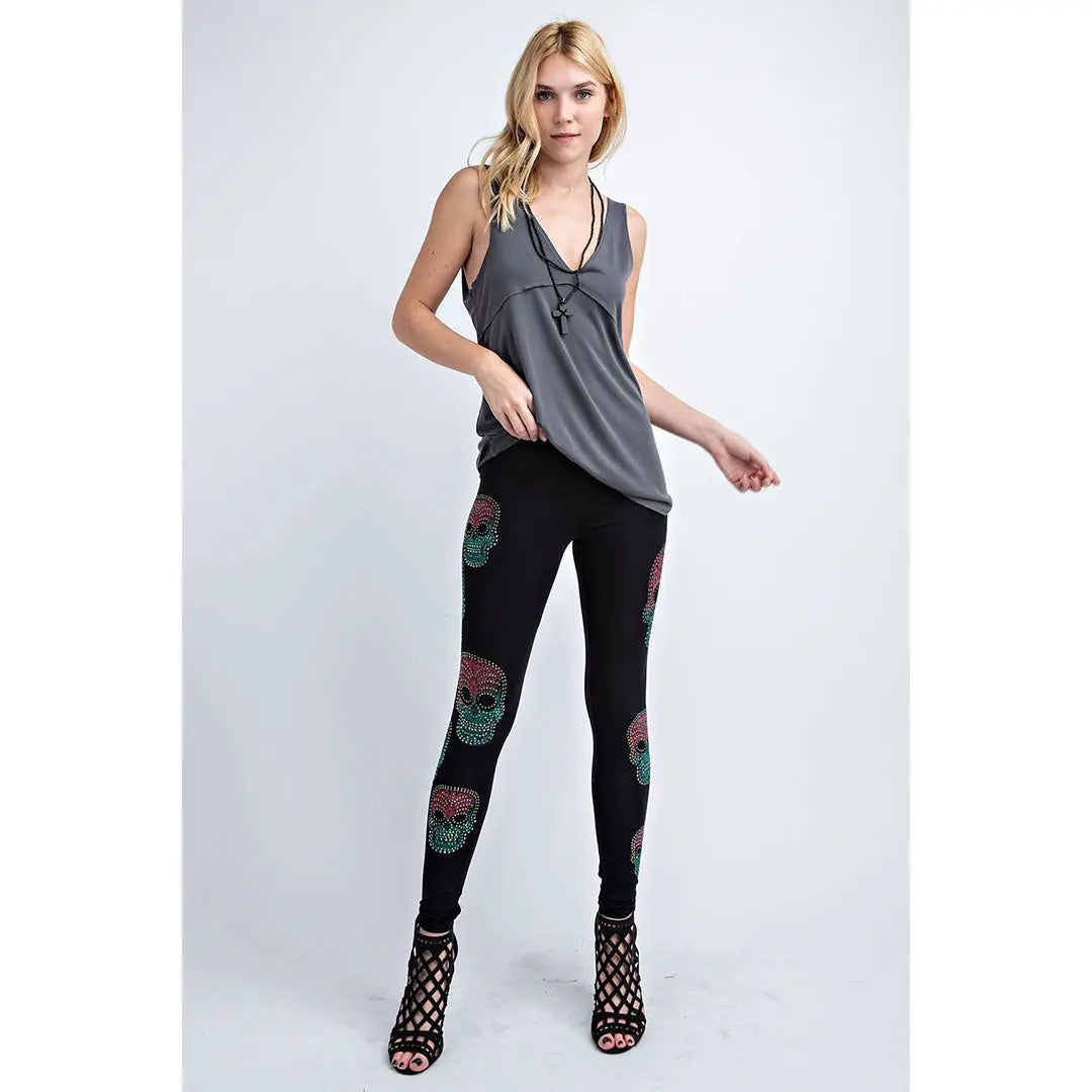 Vocal Women's Sugar Skull Leggings - Boutique of Leathers/Open Road