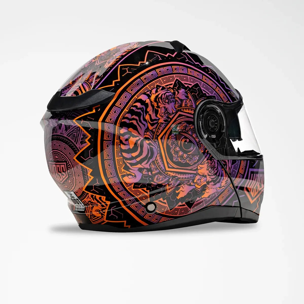 Voss 580 Conquest Gloss Neon Mandala Motorcycle Helmet - Boutique of Leathers/Open Road