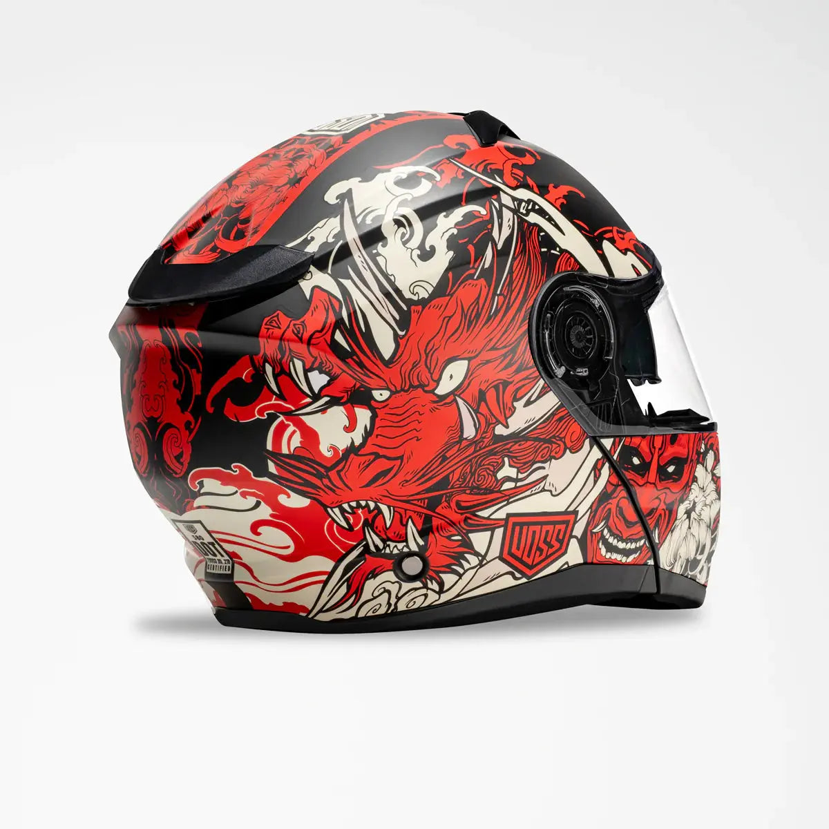 Voss 580 Conquest Matte Red Dragon Helmet Motorcycle Helmets Boutique of Leathers/Open Road