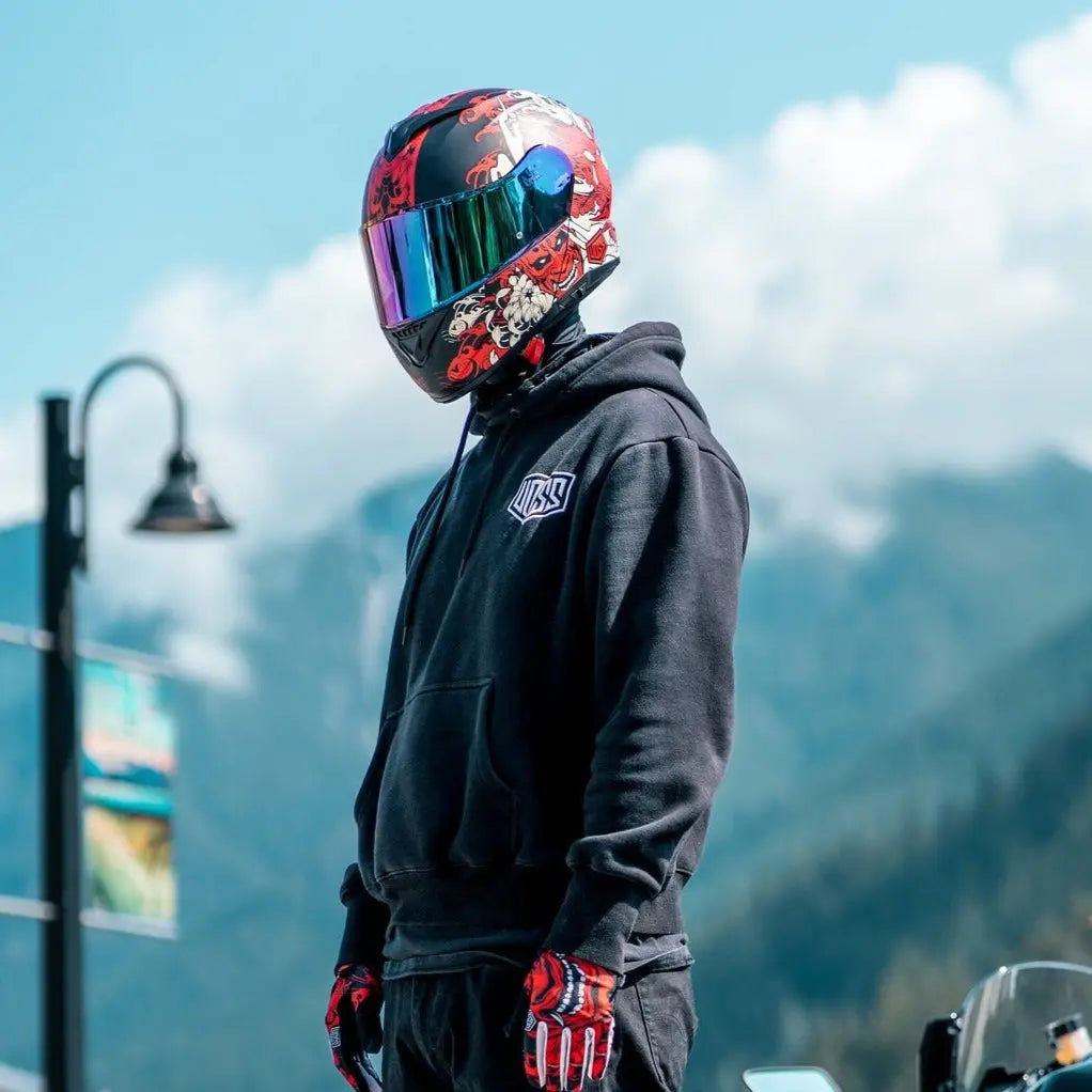 Voss 580 Conquest Matte Red Dragon Helmet Motorcycle Helmets Boutique of Leathers/Open Road