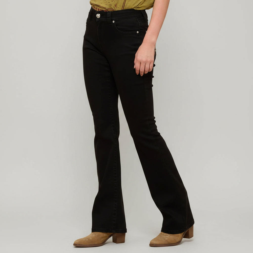 Westfield Eagle Women’s Black Bootcut Bling Jeans. High Waisted Embroidered Western Denim - Boutique of Leathers/Open Road