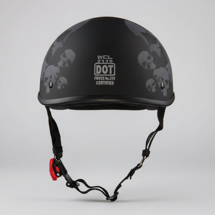 West Coast Leather Beanie Skull Motorcycle Half Helmet Motorcycle Helmets Boutique of Leathers/Open Road