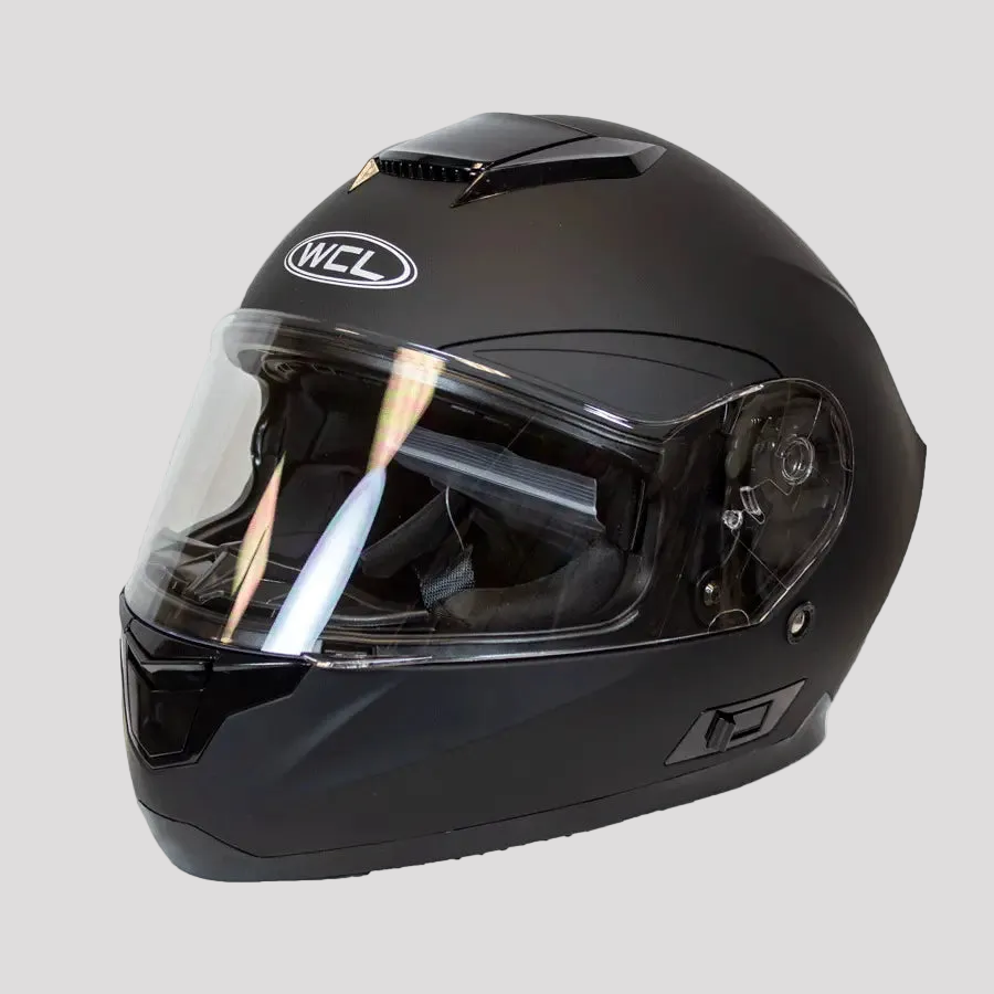 West Coast Leather Full Face Matte Black Helmet Motorcycle Helmets Boutique of Leathers/Open Road