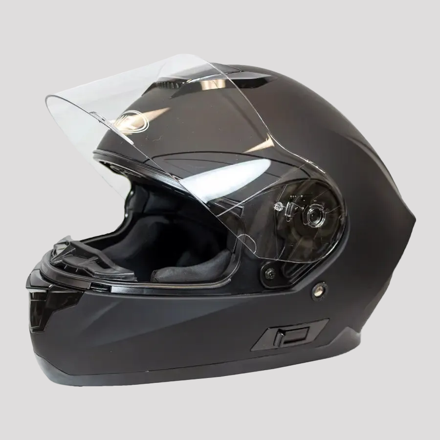 West Coast Leather Full Face Matte Black Helmet Motorcycle Helmets Boutique of Leathers/Open Road