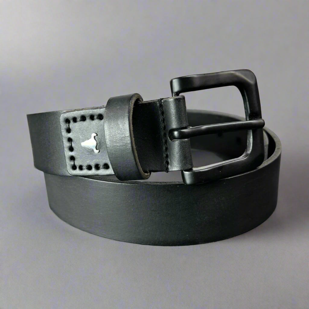 Men's Buffalo Grain Leather Belt - Boutique of Leathers/Open Road