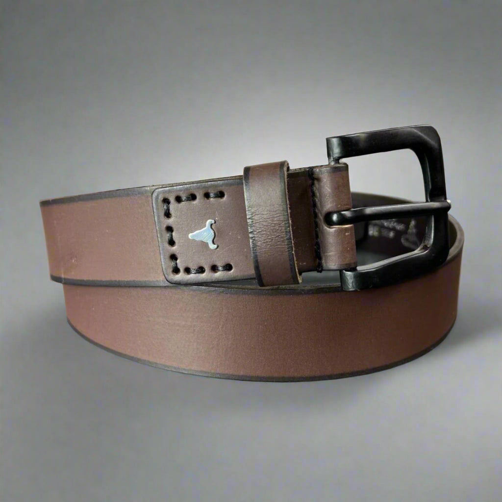Men's Buffalo Grain Leather Belt - Boutique of Leathers/Open Road