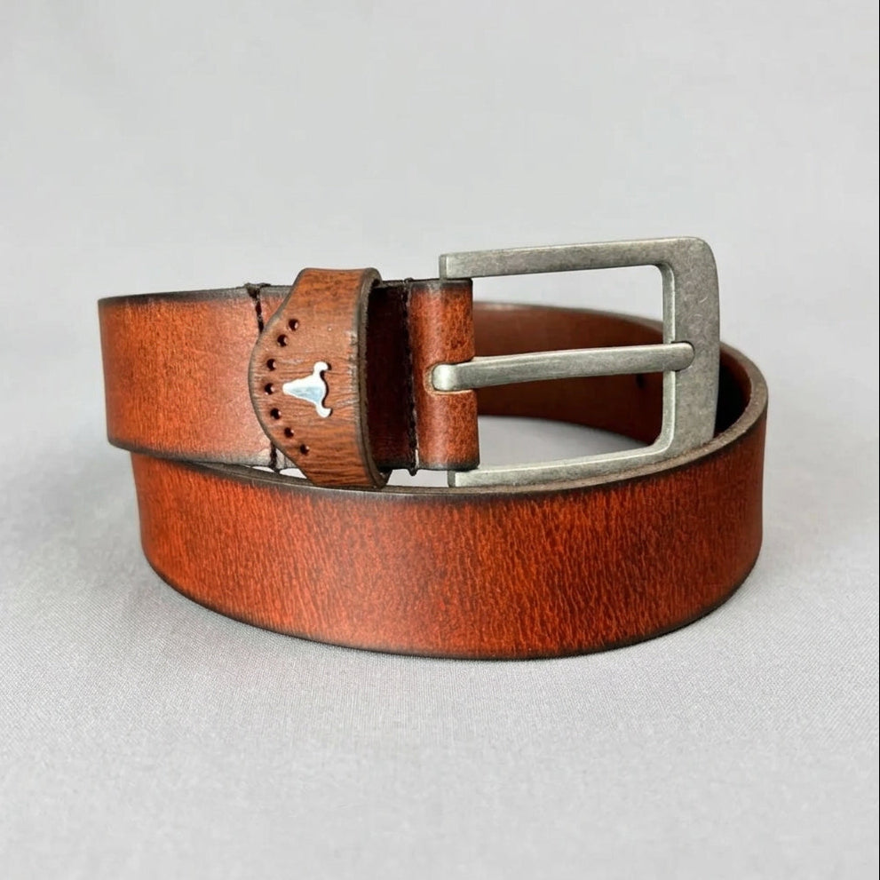 Men's Buffalo Grain Leather Belt - Boutique of Leathers/Open Road