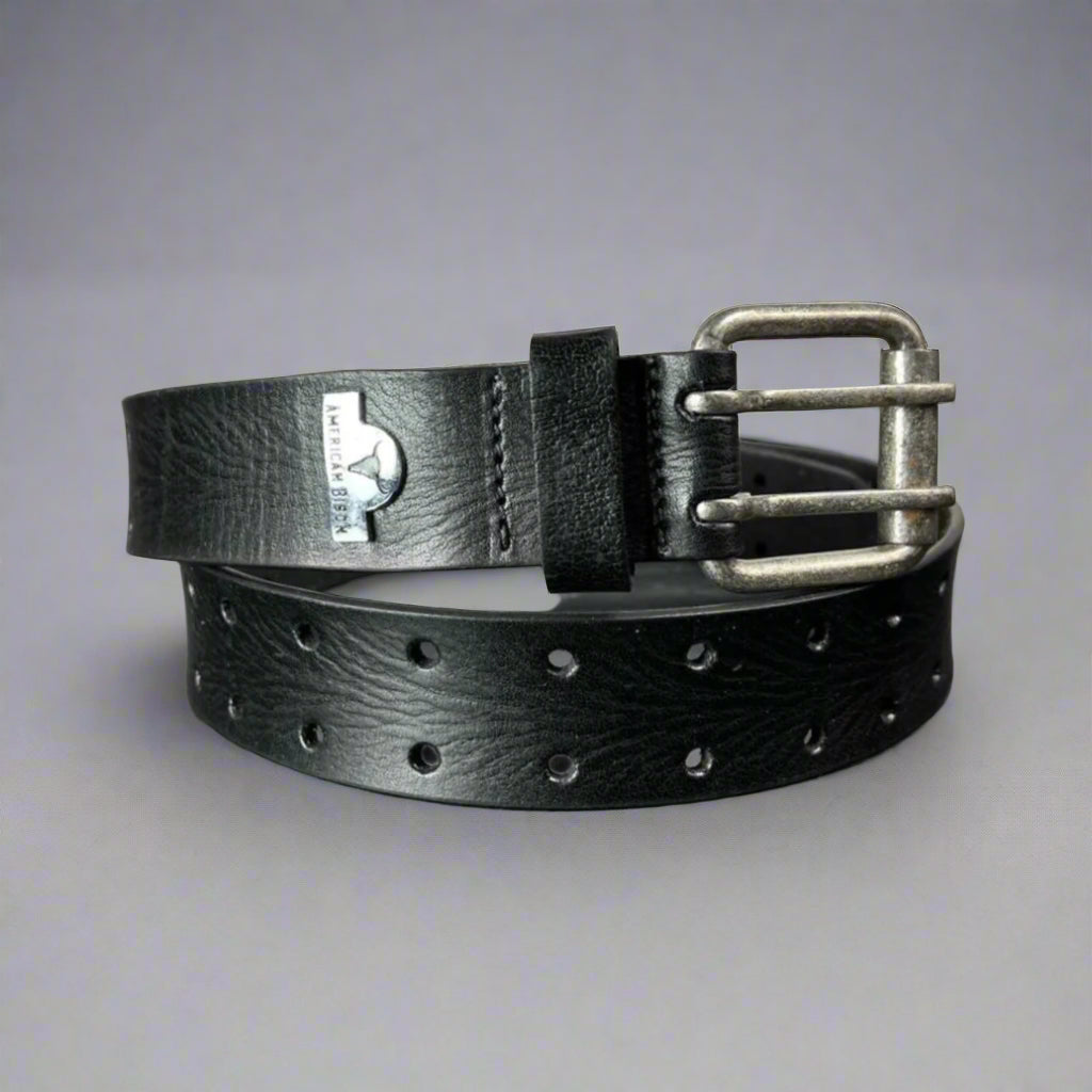Men's Buffalo Grain Leather Belt - Boutique of Leathers/Open Road