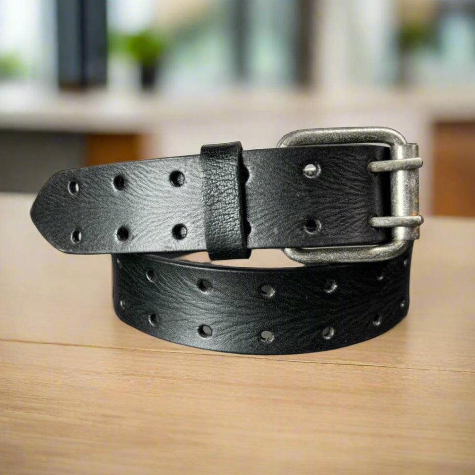Men's Buffalo Grain Leather Belt - Boutique of Leathers/Open Road