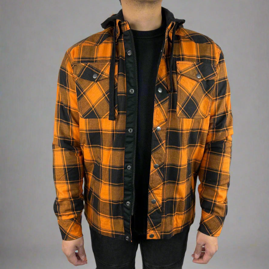 Men’s Armored Shirt with Removable Hoodie - Boutique of Leathers/Open Road