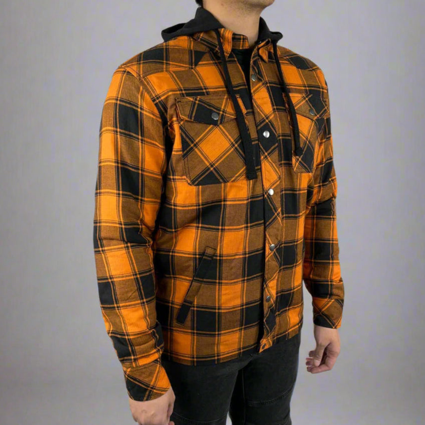 Men’s Armored Shirt with Removable Hoodie - Boutique of Leathers/Open Road